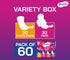Pack, Pack, (60 Count) Bodyform Luxe Feminine Care Value Combo Variety Cushion-Soft & Ultra-Absorbent, Daily Freshness