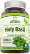 Herbal Secrets Holy Basil Supplement, 1000 Mg Per Serving, 120 Veggie Capsules, Non-GMO