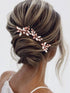 JAKAWIN Crystal Bride Wedding Hair Pins Silver Hair Piece Bridal Accessories for Women and Girls HP130 (Rose Gold) 1