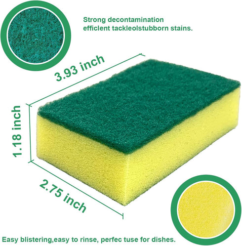 Kldnkig 24 Pack Kitchen Cleaning Sponges,Scrub Sponges,Non-Scratch Scrub Dish Sponge Safe on Non-Stick