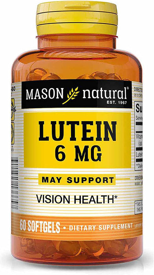 MASON NATURAL Lutein 6mg Antioxidant Softgels - 60 Ea, Cholesterol Free