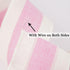 MEEDEE Pink White Stripe Wired Ribbon, 2.5 Inch, Baby Pink with Ivory Stripes for Wreaths, Garland