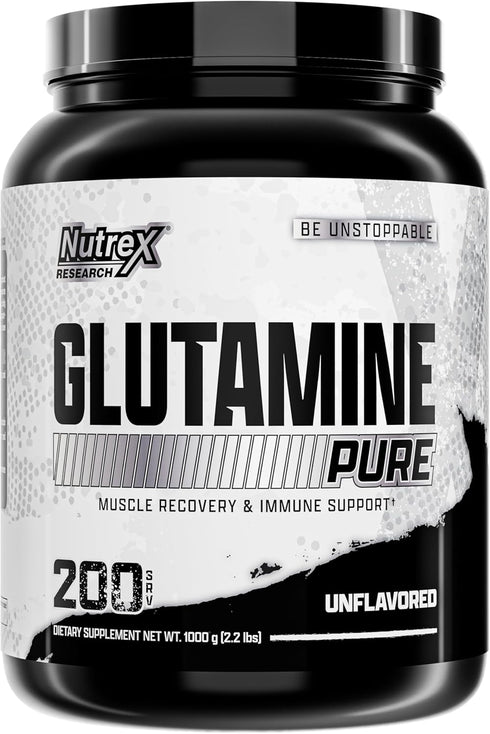 Nutrex Research L Glutamine Powder - 200 Servings - Pure Unflavored L-Glutamine 1000 Grams