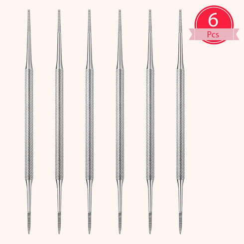 Mudder 6 Pack Ingrown Toenail Files, Double Sided Toenail Lifters, Stainless Steel Manicure Tools