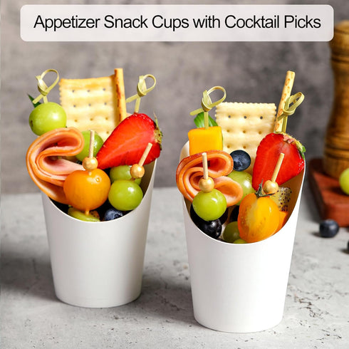 WixiTool 120 200PCS 120PCS 14 oz Disposable Charcuterie Cups PCS with Sticks and Bags, Kraft Paper Snack Boxes