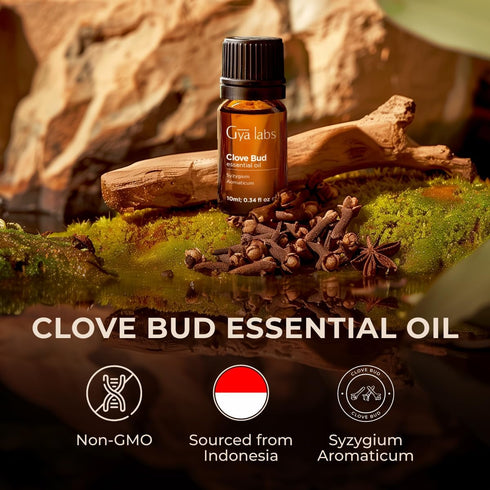 Set Set 2x10ml Manuka Essential Oil for Nail & Clove Oil for Tooth Aches - Aromatherapy Grade Essential Oils - - Gya