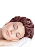 Syhood 6 Pieces Satin Bonnet Sleep Cap, Soft Elastic Night Hair Cover for Women in Red, Navy Blue, Dark Blue, and More
