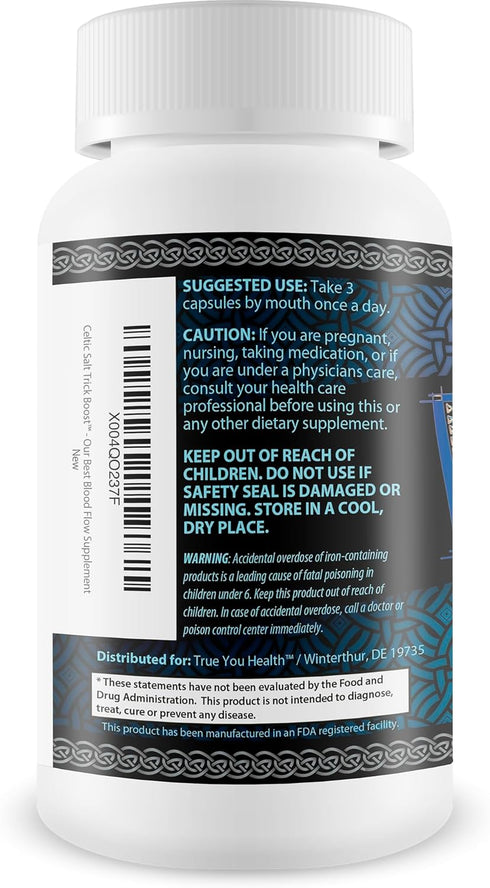 True You Health Celtic Salt Trick Boost for Blood Flow - Improved Formula - Our Best Blood Circulation Supplements