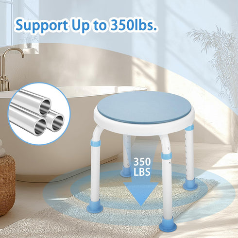 pxsulliao Foldable Adjustable Swivel Bath Seat Bathroom Bathtub Shower Chair Stool for Elderly and Disabled, Seniors