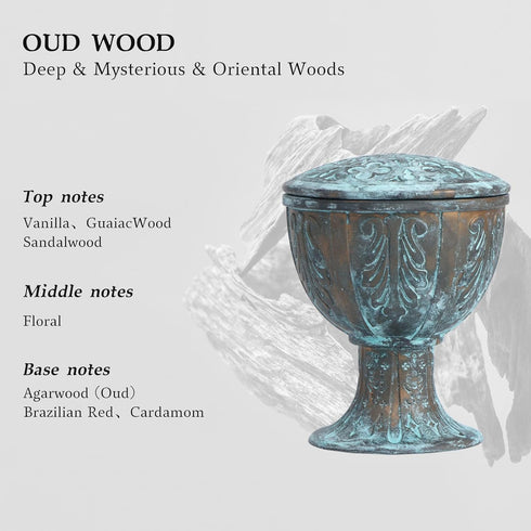 JueOne Set Oud Wood Scented Candles for Home, Natural Soy Wax Candle Gift, Non-Toxic Candle Scents, Luxury Candles
