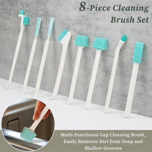 Zoolinn 8-Piece Set Small Cleaning Brush for Tight Spaces, Mini Crevice Brushes for Household Use, Ideal