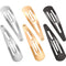 WILLBOND 30 Pieces Large Metal Snap Hair Clips - Nonslip Barrettes for Women in Gold, Silver, Black