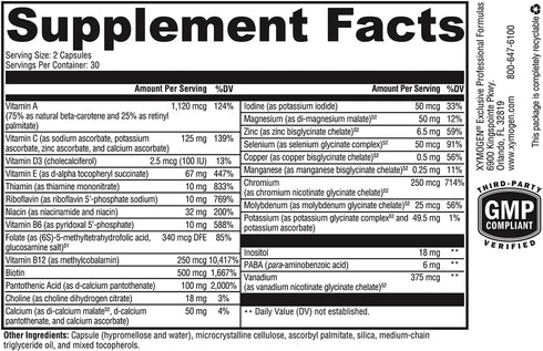 XYMOGEN ActivNutrients without Iron - Multivitamin for Wellness, Immune, Energy Support - 60 Capsules