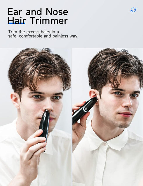 ZORAMI Rechargeable Ear and Nose Hair Trimmer, Professional Painless Eyebrow & Facial Hair Trimmer, Black