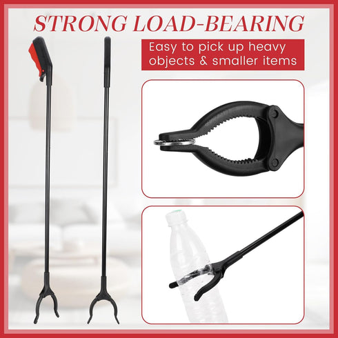 Norme 12 Pcs Grabber Reacher Tool, 31.5" Long Handle Trash Picker for Elderly, Lightweight Nonslip Claw Tool