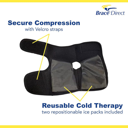 Ankle & Foot Reusable Gel Ice Pack Cold Wrap by Brace Direct - Pain Relief for Achilles Tendinitis, Sprains & Injury