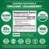 Zazzee USDA Organic Cranberry 25:1 Extract, 12,500 mg Strength, 100 Vegan Capsules, Certified Organic, Non-GMO