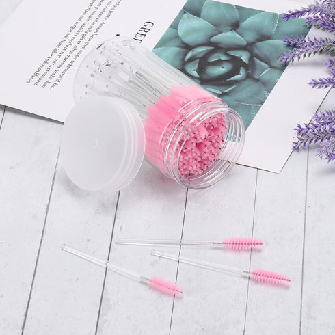 100 Pcs Disposable Mascara Wands, Crystal Eyebrow Spoolies Brush for Eyelash Extensions, Makeup Applicators with