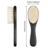 Shappy 2 Pieces Barber Fade Brush and Neck Duster Cleaning Grooming Tool with Wooden Handle (Black)