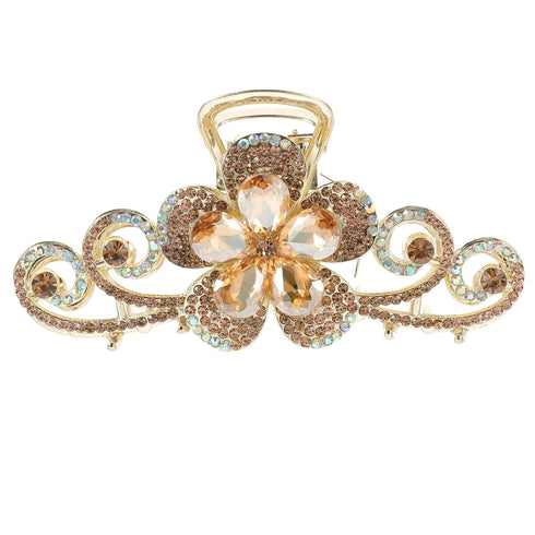 Rhinestone Hair Claw Clips, Vintage Alloy Fancy Jaw Clips for Large Hair Accessories
