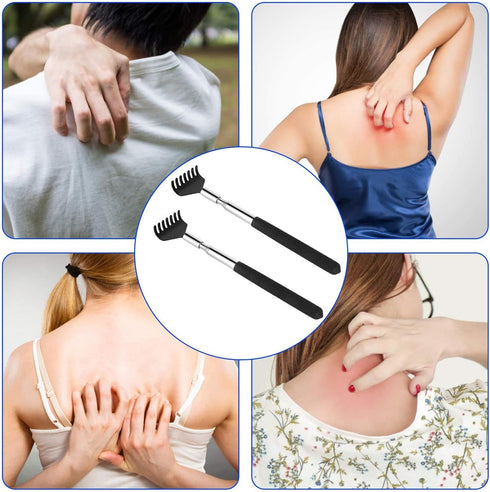 2 Pack Portable Extendable Back Scratcher, Stainless Steel Telescoping Back Scratcher with Beautiful Packaging