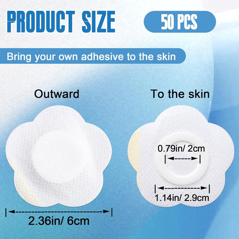 SmallCat 50 Pack 2.36 2.36 Inch PCS Disposable Castor Oil Wrap, Organic Cotton Belly Button Patch Cover, x