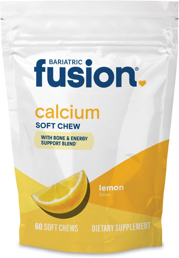 Bariatric Fusion Bariatric Calcium Chews | Lemon Flavor | Calcium Citrate with Vitamin D3, Sugar Free, 60 Count