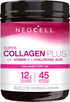 NeoCell Super Collagen Powder, Collagen Plus with Vitamin C & Hyaluronic Acid, Supports Healthy Hair, Skin & Nails, 12g