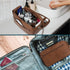 PAVILIA Toiletry Bag for Men, Travel Essentials Dopp Kit, PU Leather Water Resistant Organizer Case, Brown