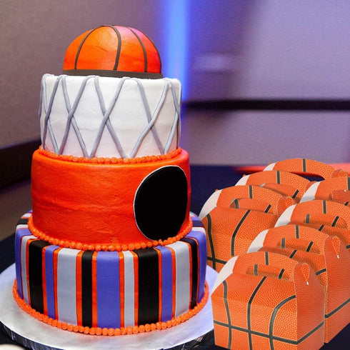 ArtCreativity Basketball Party Favor Gift Bags for Candy, Cookies, and Sports Themed Parties - Pack of 12 Cute