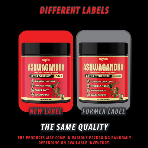 12:1 Extract Ashwagandha Capsule Supplement - 90 Counts, 3-Month Supply with Curcumin Turmeric Root & Black Pepper