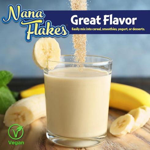 Nutritional Designs Nana Flakes, 100% Pure Anti-Diarrheal Banana Powder for IBS Relief & Heart Burn - Natural, 50 Packs