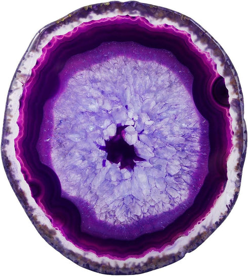 rockcloud 10 Pcs Agate Light Table Slices, Irregular Geode Stones for Home Decoration, Jewelry Making, Round, Purple