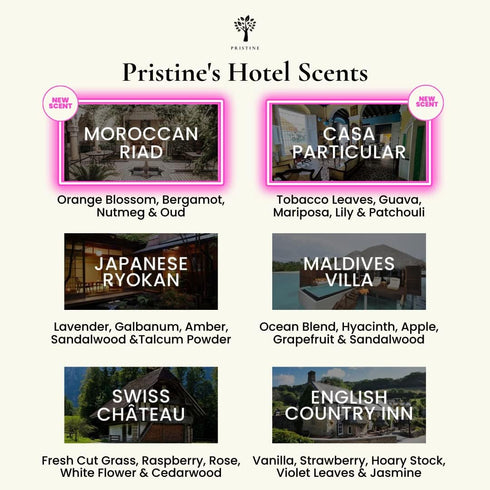 PRISTINE Top 4 Hotel Blend Essential Oils Set - 4 Pcs for Home Diffuser, Aromatherapy Fragrance (English Country Inn,