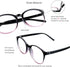 VisionGlobal Blue Light Blocking Glasses for Women/Men, Anti Eyestrain Stylish Oval Frame, Anti Glare (Black Purple,