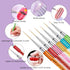 Saviland 6pcs Nail Art Liner Brushes Set - Nail Gel Polish Painting Brush Pen Set with Crushed Diamond Handles