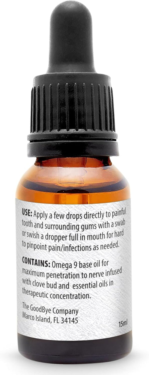 The Goodbye Company Toothache Pain Relief – Infused with Clove & Peppermint Oil, 100% Natural Tooth Ache Reliever