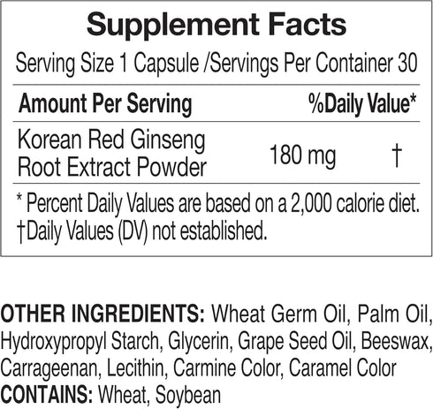 CheongKwanJang Korean Red Ginseng Extract Capsules Plus - All-in-1 Focus Pills for Men & Women, 30 Capsules, Natural