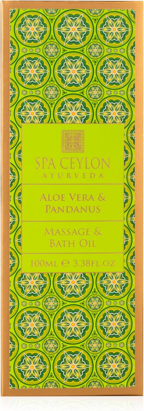 SPA CEYLON ALOE VERA & PANDANUS Massage & Bath Oil, Natural Therapy Blend for Soothing Body Ritual