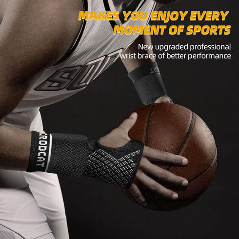 Wrist Compression Sleeves, Silver Wrist Brace for Carpal Tunnel Pain Relief Treatment, Breathable Support (Pair)