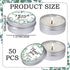 MTLEE 50 Pcs Eucalyptus Baby Shower Scented Candles Gift Travel Tin Aromatherapy Candles Favors for Baby Shower Favors