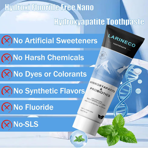 Larineco 4.23oz (1PCS) Remineralizing ToothpasteHydroxi Fluoride Free Nano Hydroxyapatite Toothpaste for Remineralizing
