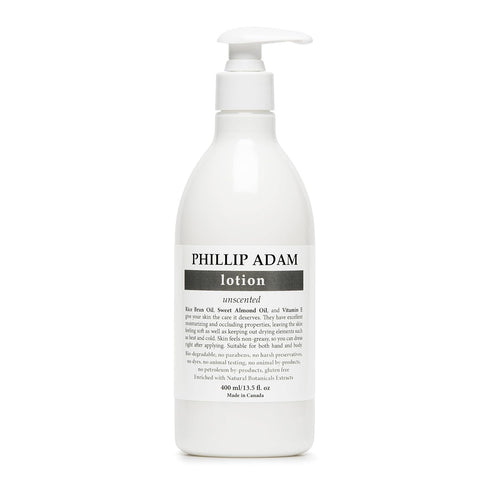 Phillip Adam Unscented Lotion for All Skin Types, Fast Absorbing, Moisturizing, Vegan and Gluten Free, 13.5 Fl Oz