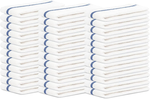 Bar Mops Blue Stripe Pack of 36 Kitchen Towels, 16x19 Multi-Purpose for Home, Restaurant, and Cleaning