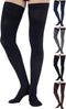 Thigh High Compression Socks for Men - 20-30 mmHg Full Length Over Knee Support Stockings, Black, 3X-Large