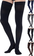 Thigh High Compression Socks for Men - 20-30 mmHg Full Length Over Knee Support Stockings, Black, 3X-Large