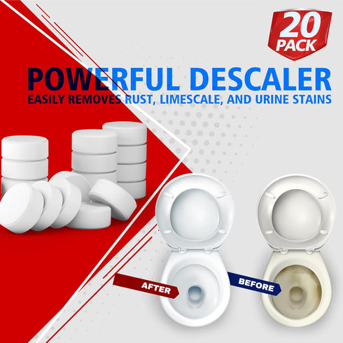 USKICH Toilet Bowl Cleaner Tablets, 20 PACK, Automatic Cleaners with Bleach
