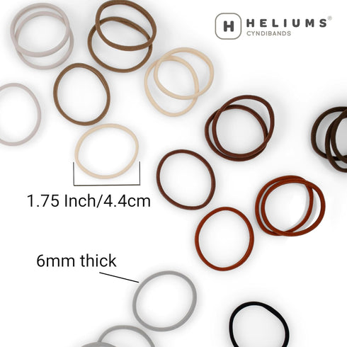 Heliums Navy Blue Seamless Hair Ties - 6mm Skinny No Damage Ponytail Holders, 1.75 Inch, 18 Pack for Thin Hair