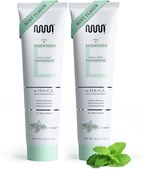 MasterMedi Fluoride Free Toothpaste, Nano Hydroxyapatite, SLS Free, Teeth Whitening, Pack of 2