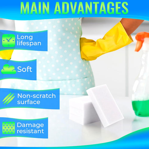 50Pcs Melamine Sponges for Cleaning - 10x6x2cm Magic Eraser Sponge Kitchen Cleaning Supplies, Bathroom Cleaning